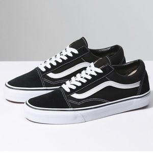 USED VANS BLACK OLD SKOOLS WOMENS SIZE 8